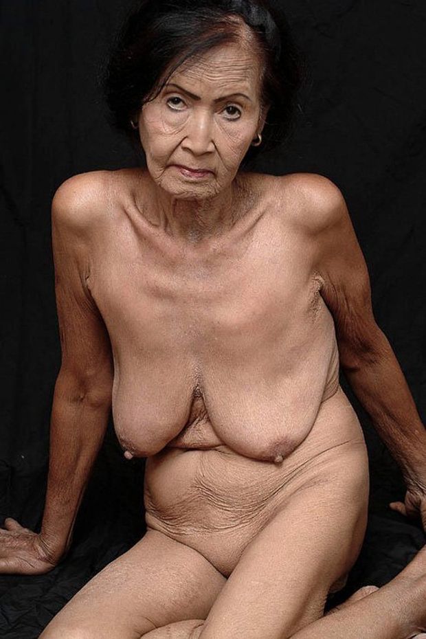 Naked Asian granny