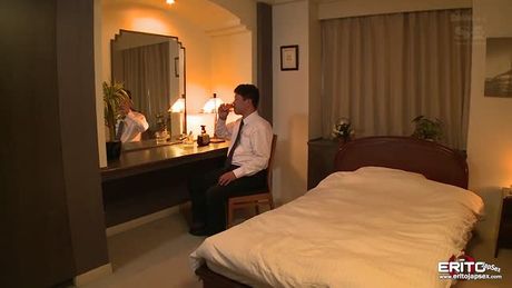 Pretty Japanese secretary fucks her boss for job promotion