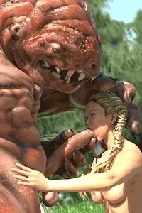 Busty hot girls have sex with big monsters dicks