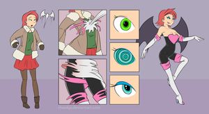 before_and_after cleavage cosplay femsub happy_trance kaa_eyes large_breasts makeup original pink_hair possession rhaokja rouge_the_bat short_hair sonic_the_hedgehog_(series) transformation