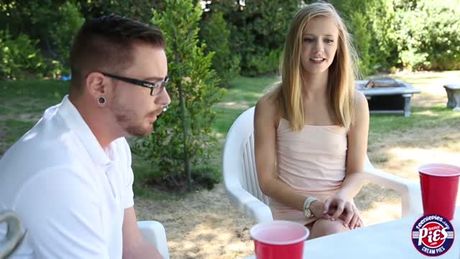 Sexy blonde Petite Rachel is on a plan to have the last hardsex creampie filling action with the guy who dumped her that day.