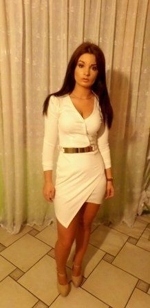 Nice tight white dress and her sexy owner