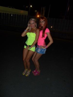 Street walkers posing