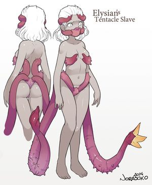 bottomless femsub grey_skin norasuko nude original parasite tentacles topless white_eyes white_hair