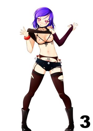 blush boots female_only femsub glowing_eyes happy_trance heart heart_eyes high_heels necklace purple_hair pussy_juice ramona_flowers scott_pilgrim_(series) short_hair shorts symbol_in_eyes tattoo thighhighs tongue_out topless vahn_yourdoom white_backgroun