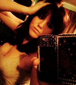 Big tits cleavage slut self shot