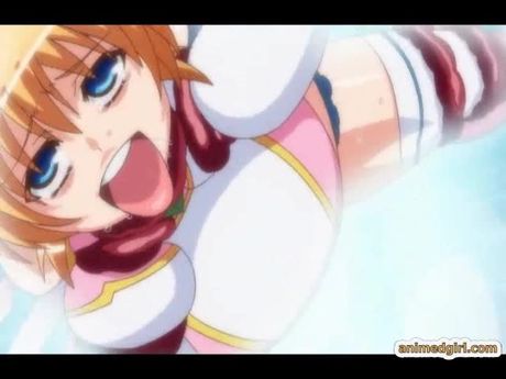 Big breast anime caught and poked by tentacles monster