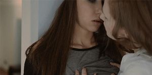 Redhead lesbian licking