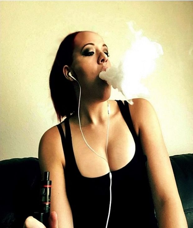 Sexy freak shaved head smoking goth Mistress Bitch
