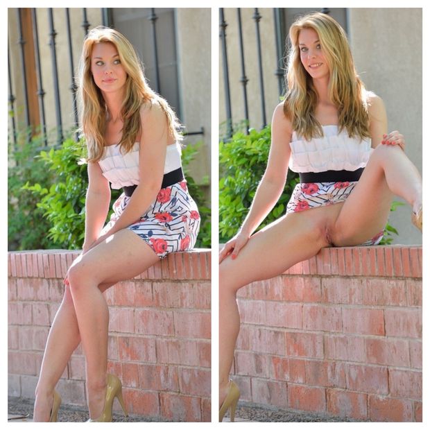 tall blonde spreading