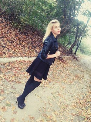 Nice blonde during the walk