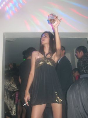 hot bitch enjoying smoking and drinks