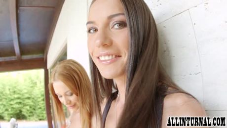 Creampie action for a hot babe in FFM threesome