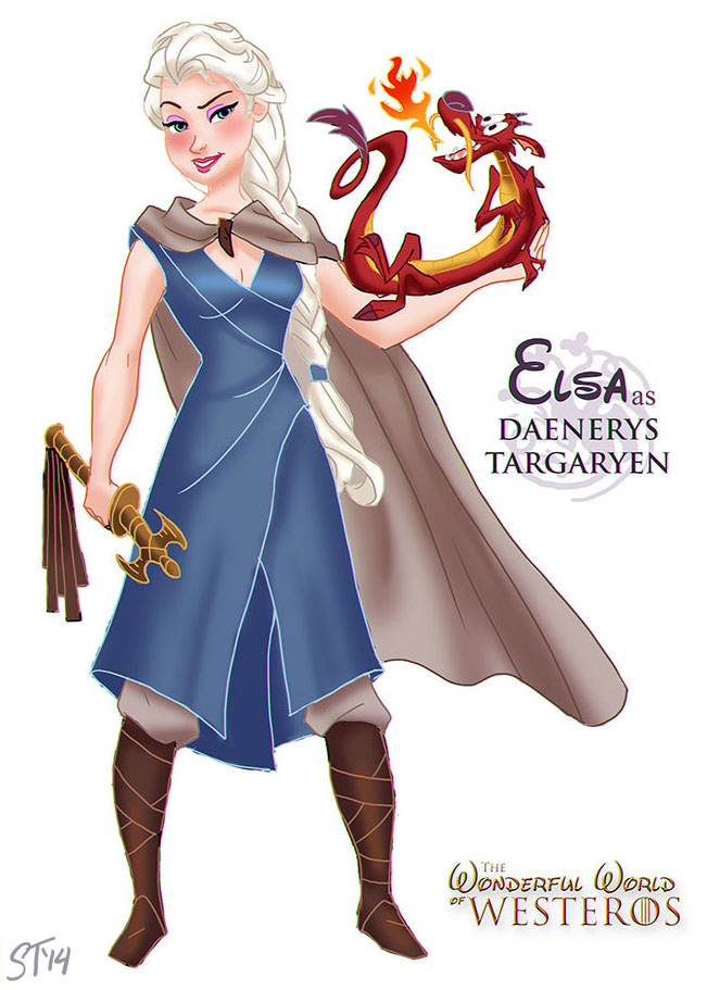 Elsa as Daenerys Targaryen by DjeDjehuti