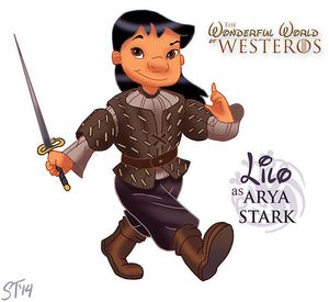 Lilo as Arya Stark by DjeDjehuti