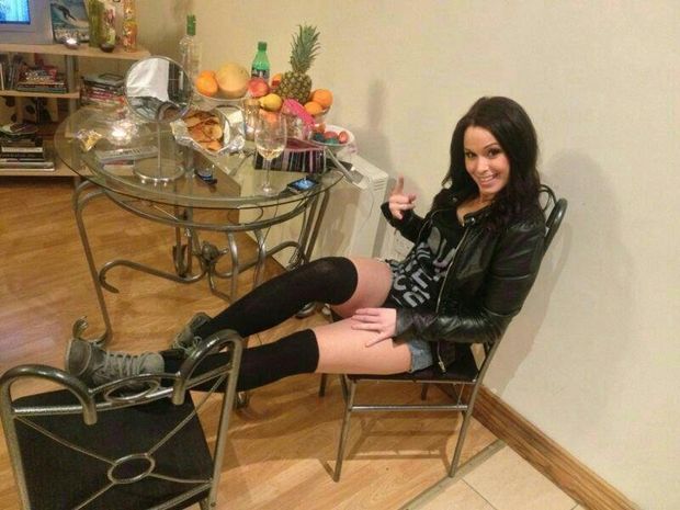 Dark hair party chick