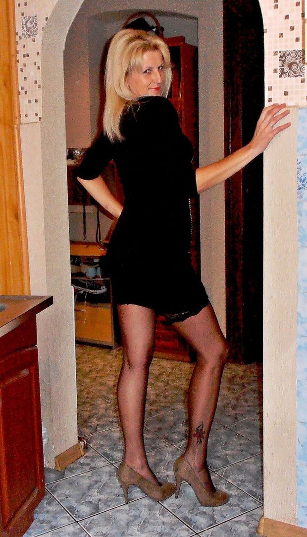Blonde milf at home
