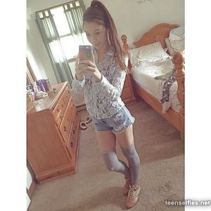 Cute petite amateur teen selfie