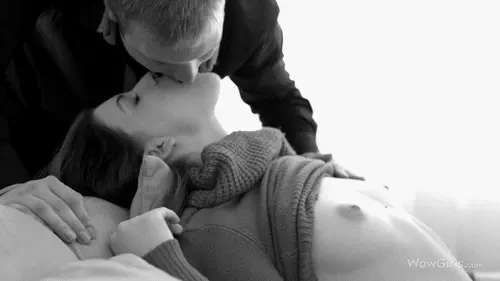 kiss tit touch