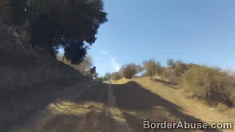 Border officer fucks beautiful redhead teen outdoors