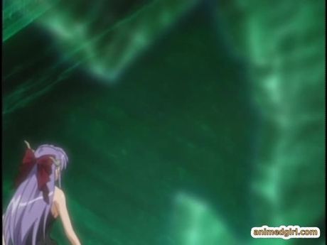 Caught anime gets squeezed her tits by tentacles