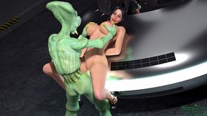 Alien has sex with busty babe