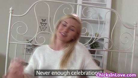 Romantic lesbian strapon fucks her euro lover