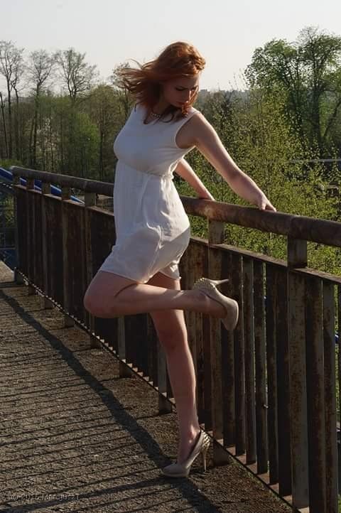 Redhead outdoors
