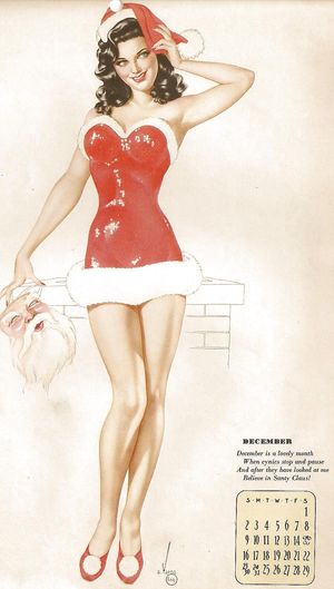 1950's Christmas pin up