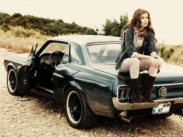 Beautiful woman, beautiful car.