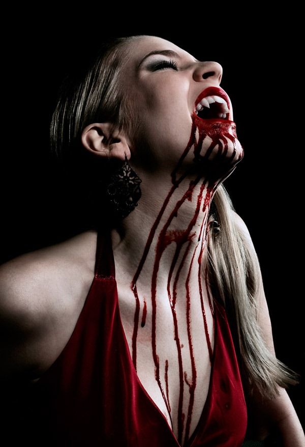 Vampire Babe With Blood