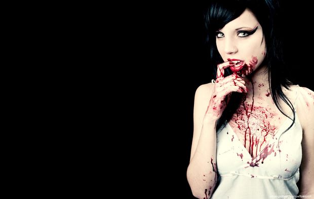 Vampire feeding babe
