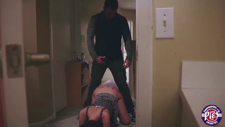 Brunette Gia gets to fuck her friend after asking him to put the condom and immidiately fuck her. She lets the man fuck and fills her pussy.