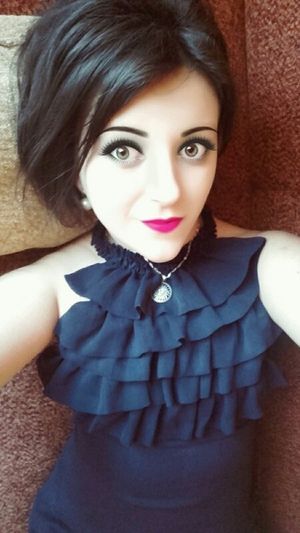 Brunette doll's selfie