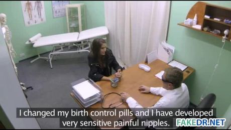 Hot babe in a fake hospital