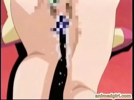 Bondage anime with gagging gets vibrator in her ass and pussy