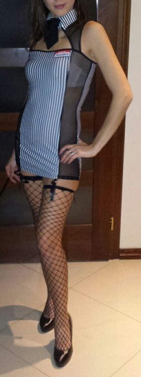 Sexy hostess ready for service