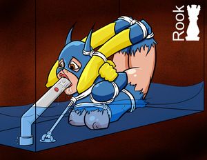 Batgirl, choke or drown predicament by Rook-07