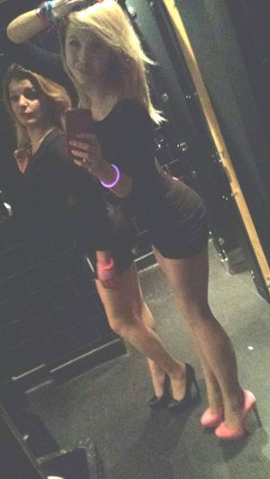 Hot leggy party chicks from cightclub's restroom