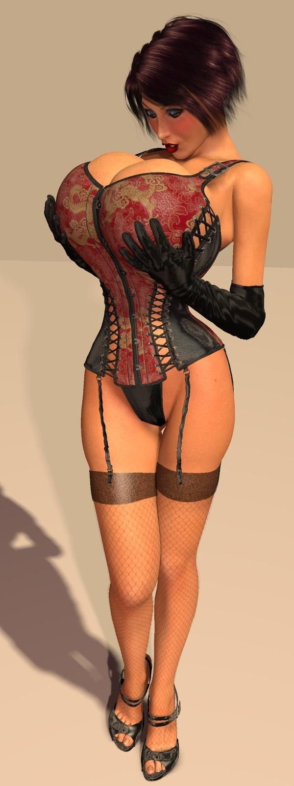 Hot anime porn pic with a superb big boobs lingerie