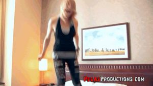 Small petite Teen Jumping on the bed and Fucked