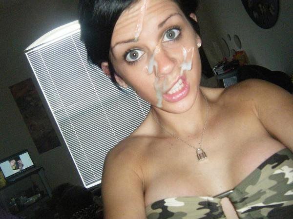 hot brunette taking a load