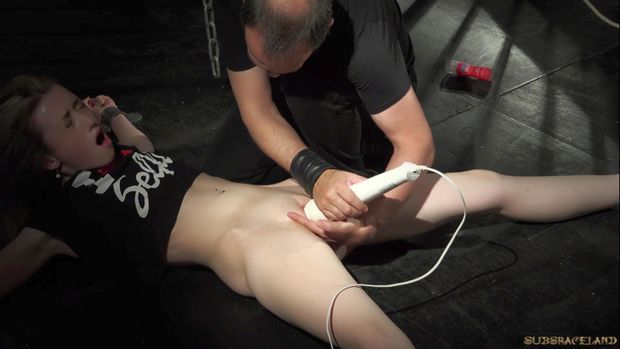 Vibrating pleasures and deep fingering in bdsm game for blonde, slave babe Vladlena