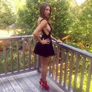 Amazing side boob about to fall out