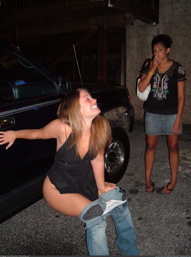 Teen peeing in public