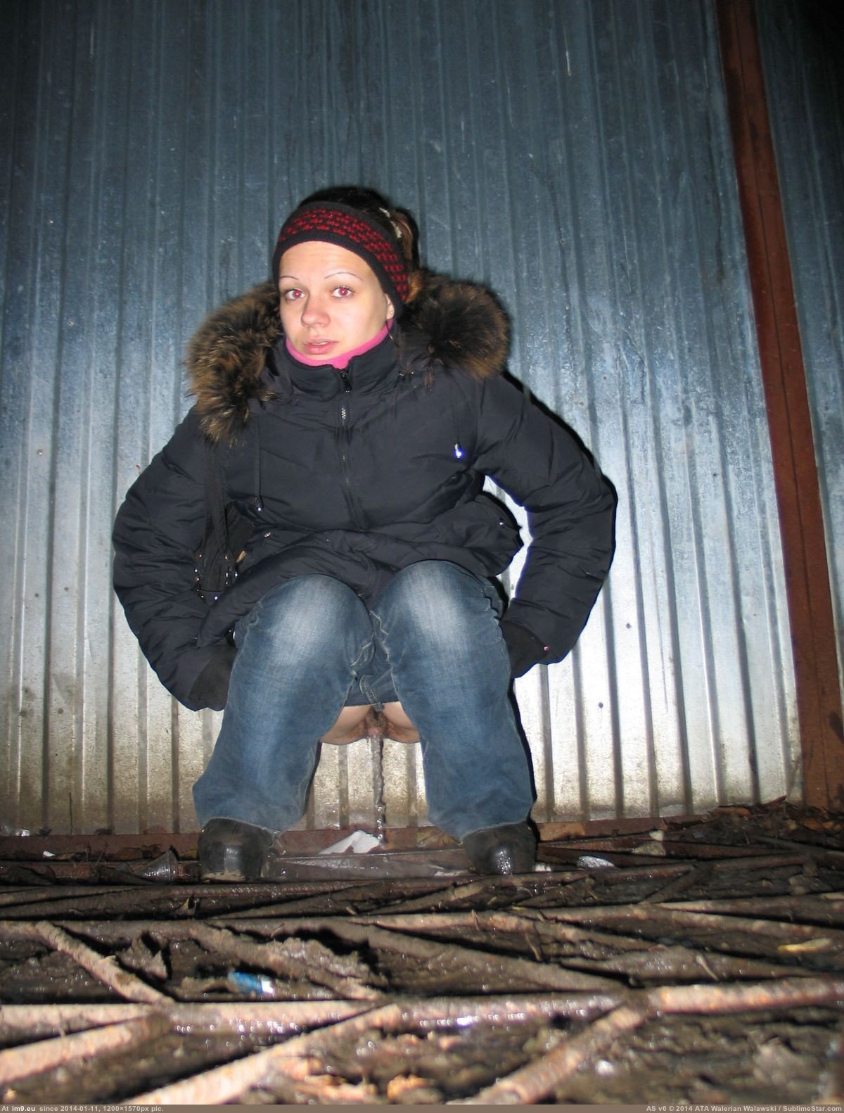 Peeing outside in the winter