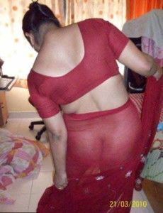 Big ass seen through transparent saree