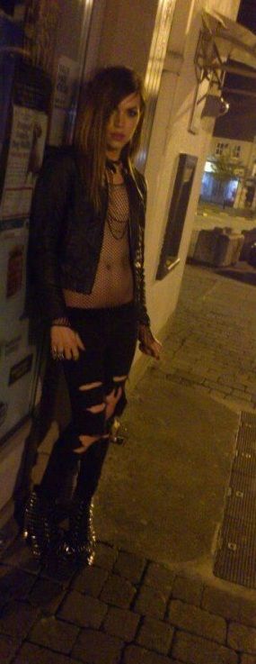 Goth chick outdoors