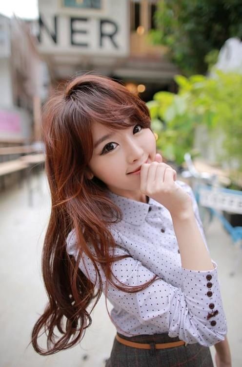 College asian on street