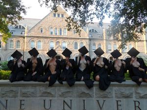College Sluts Flashing Graduation Photo